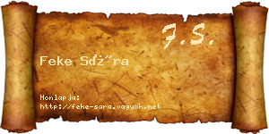 Feke Sára névjegykártya